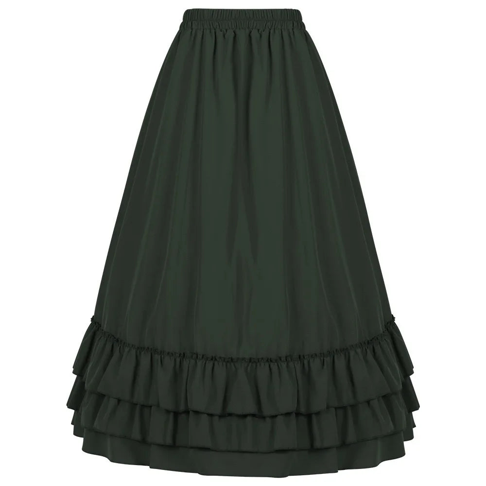 High Waist Victorian Ruffled Skirt – Gothic Steampunk - Bottoms - Skirts - 2025 - 3 - Worldwide Shipping