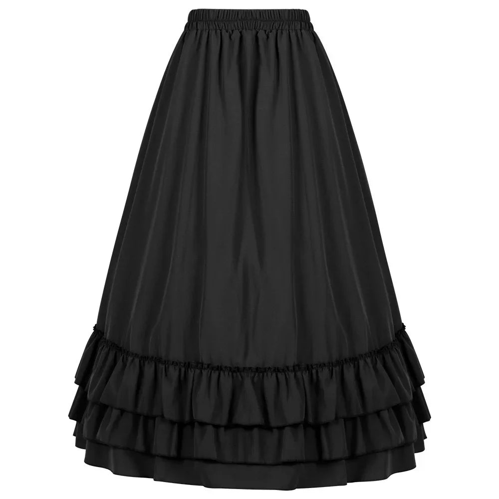 High Waist Victorian Ruffled Skirt – Gothic Steampunk - Bottoms - Skirts - 2025 - 4 - Worldwide Shipping