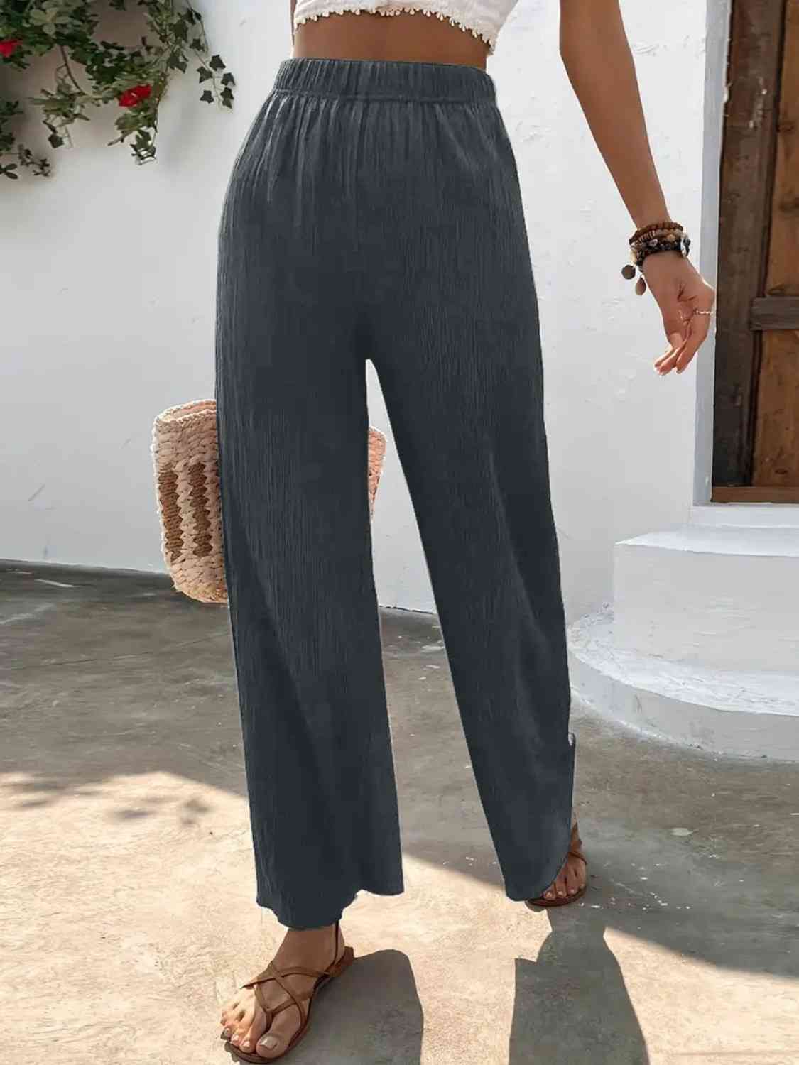 Full Size High Waist Wide Leg Pants - Bottoms - Pants - 12 - 2024