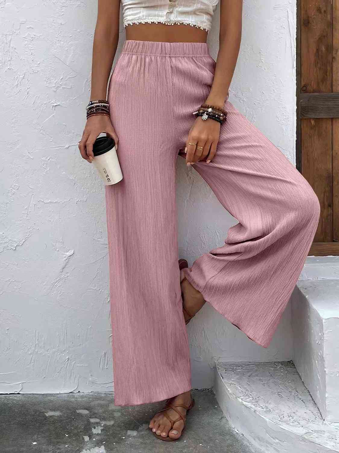 Full Size High Waist Wide Leg Pants - Moonlit Mauve / S - Bottoms - Pants - 7 - 2024