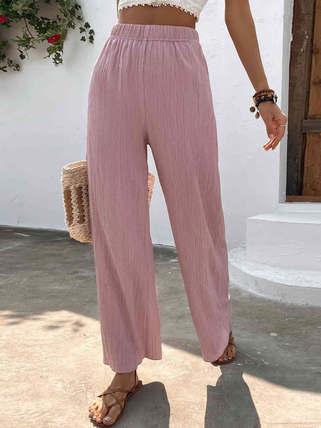 Full Size High Waist Wide Leg Pants - Bottoms - Pants - 9 - 2024