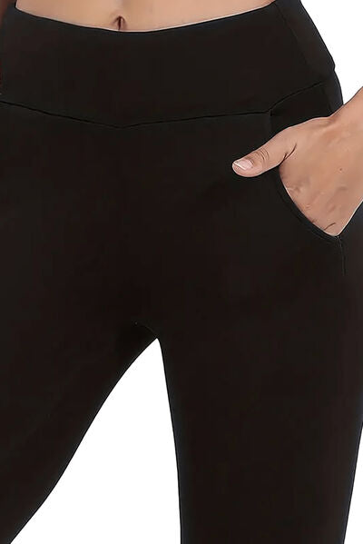 High Waist Wide Waistband Fleece Leggings - Women’s Clothing & Accessories - Pants - 3 - 2024