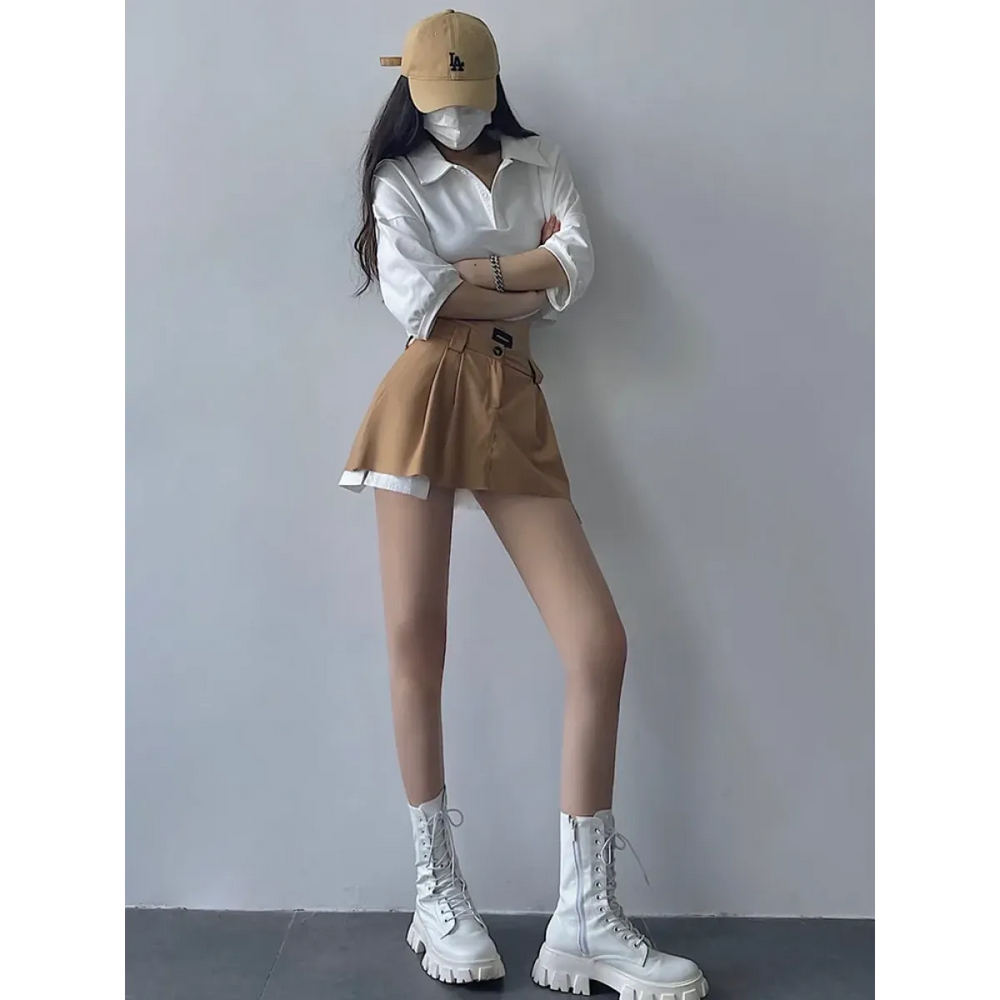 Harajuku High Waist Woolen Skirt - Bottoms - Skirts - 1