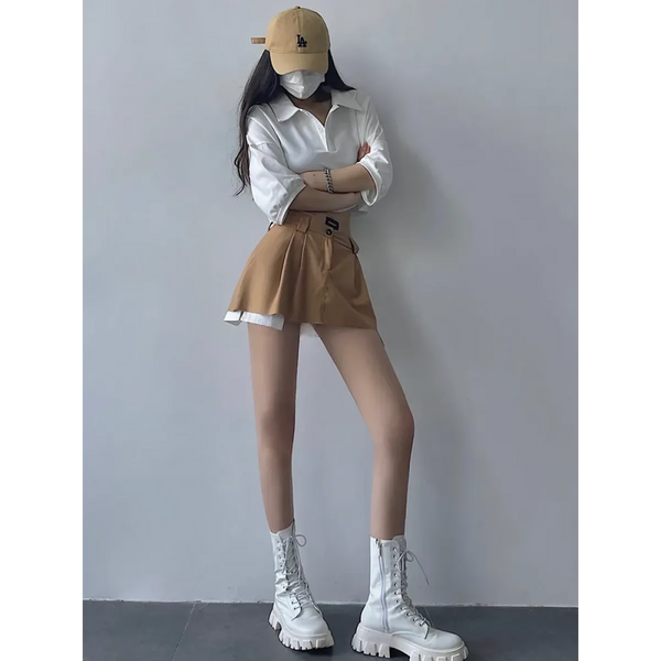 Harajuku High Waist Woolen Skirt - Bottoms - Skirts - 1