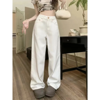 Wide Leg Jeans – High Waist Y2K Bow Embroidery - Bottoms - Women’s Jeans - 3