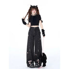 Gothic Harajuku Baggy Jeans – High Waist Y2K Denim Pants - Bottoms - Women’s Jeans - 4