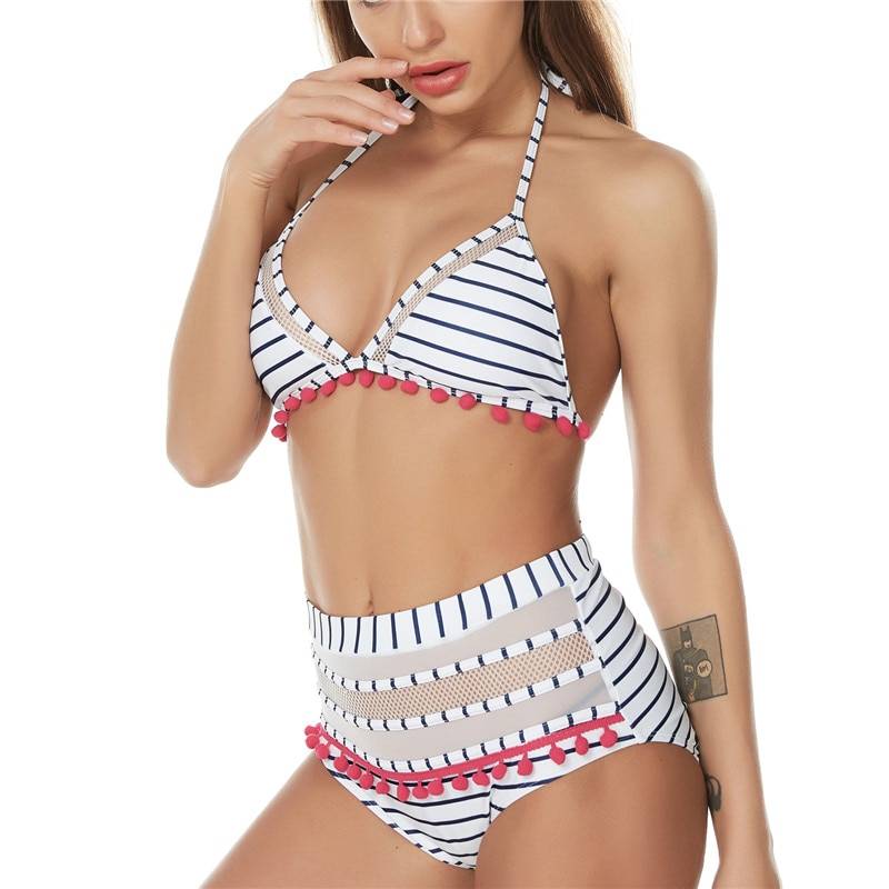 Boho High Waisted Bikini - Blue / M - Women’s Clothing & Accessories - Swimwear - 42 - 2024