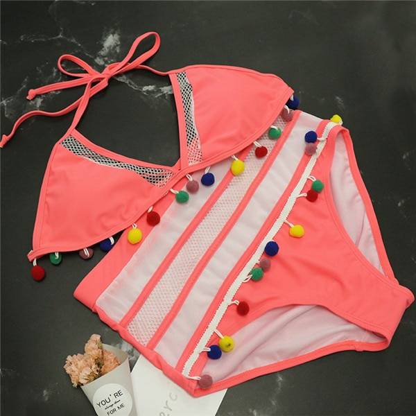 Boho High Waisted Bikini - Pink / M - Women’s Clothing & Accessories - Swimwear - 43 - 2024