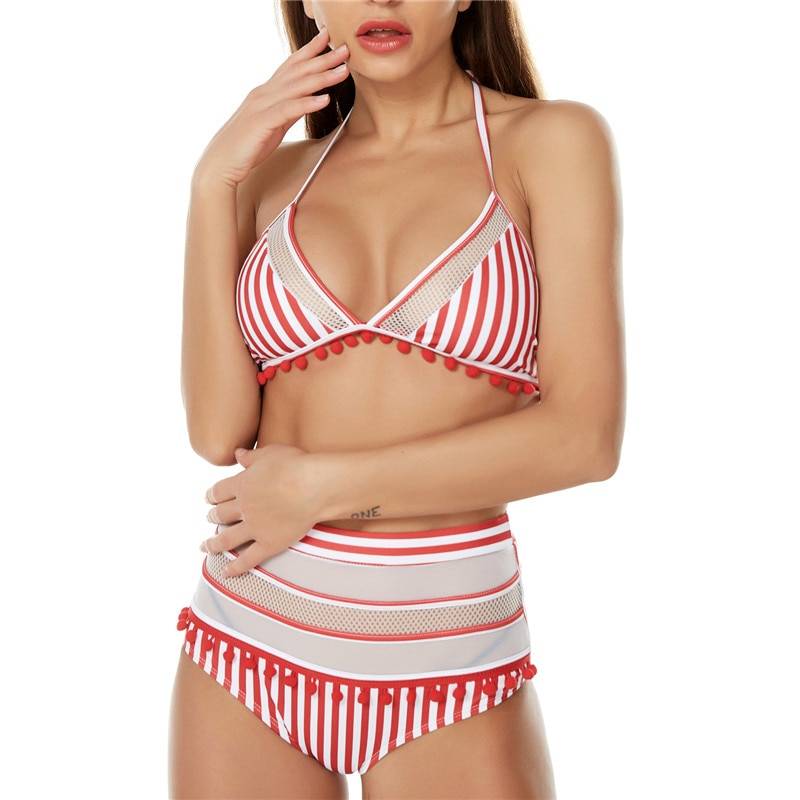 Boho High Waisted Bikini - Red / M - Women’s Clothing & Accessories - Swimwear - 45 - 2024