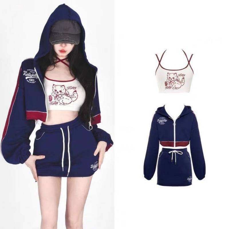 Hikigawa Cat Outfit Set - S / Coat Camisole 2 Sets - Bottoms - Clothing - 8 - 2024