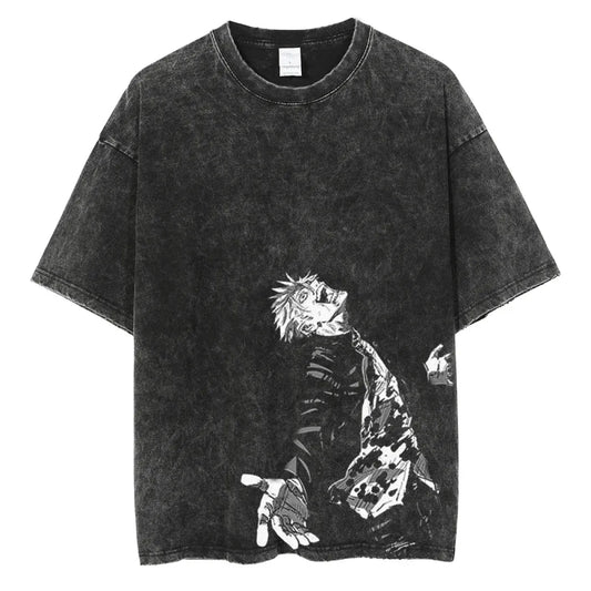 Hip Hop Streetwear Vintage T-shirt - Japanese Anime Graphic Print - Anime - 6