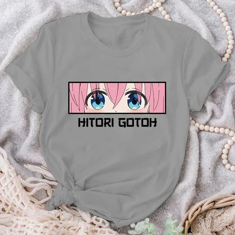 Hitori Gotoh Print T Shirt - Gray / XS - T-Shirts - Shirts & Tops - 9 - 2024