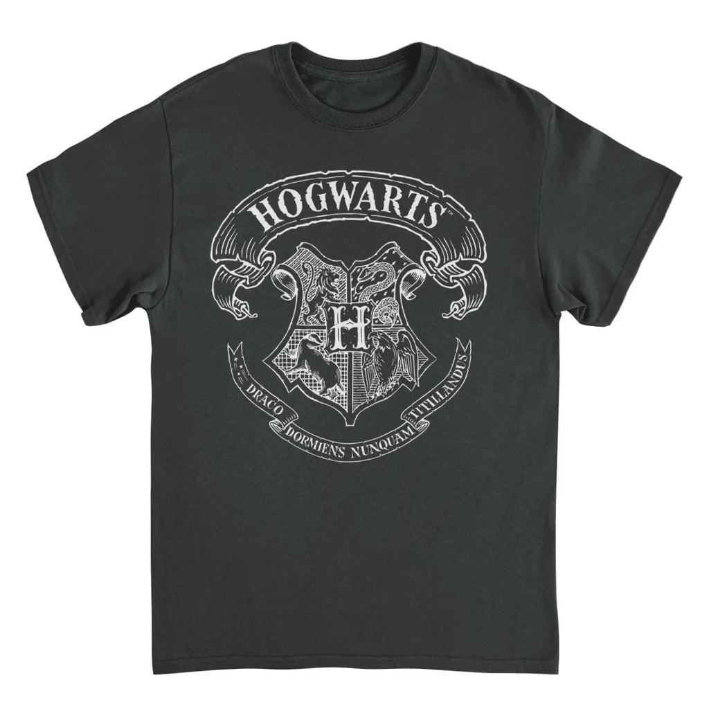 Hogwarts Crest Latin Motto Black T-Shirt - T-Shirts - T-Shirt - 1