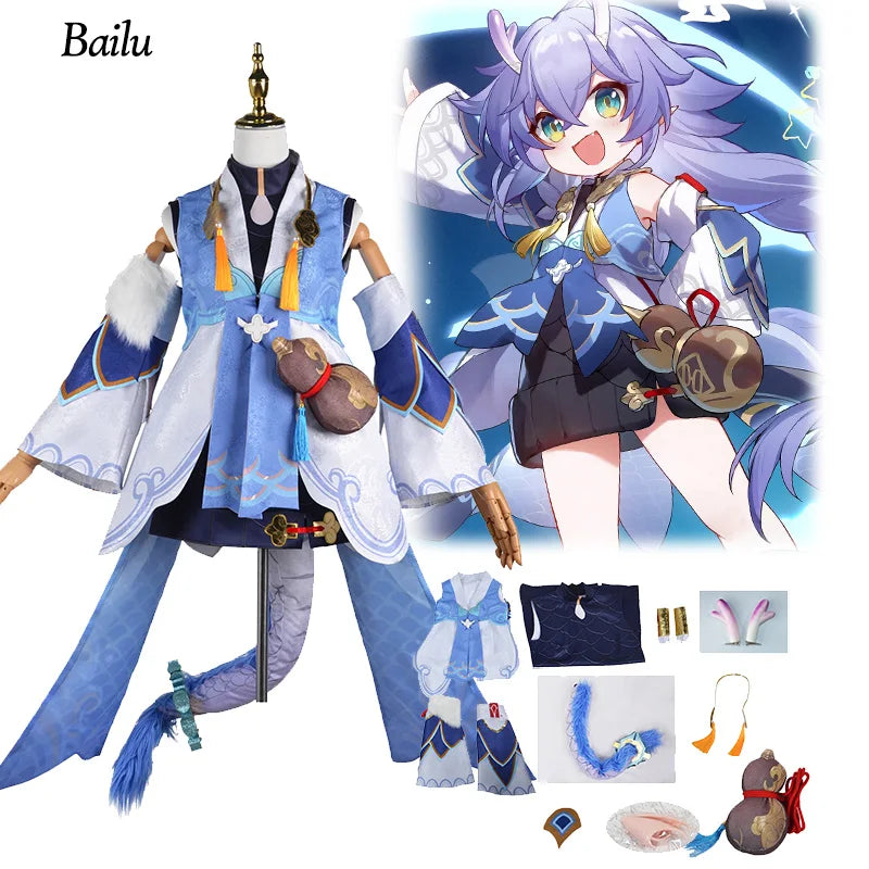 Honkai Star Rail Bailu Cosplay Costume - Clothing + Wig / XS / Honkai Star Rail - Dresses - Costumes - 1 - 2024