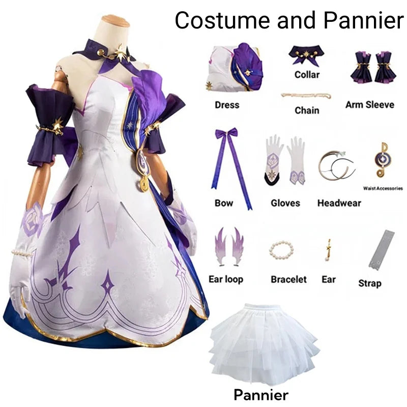 Honkai Star Rail Robin Cosplay Costume – Dress Wig Wings & Accessories - XS / Costume and Pannier - All Dresses