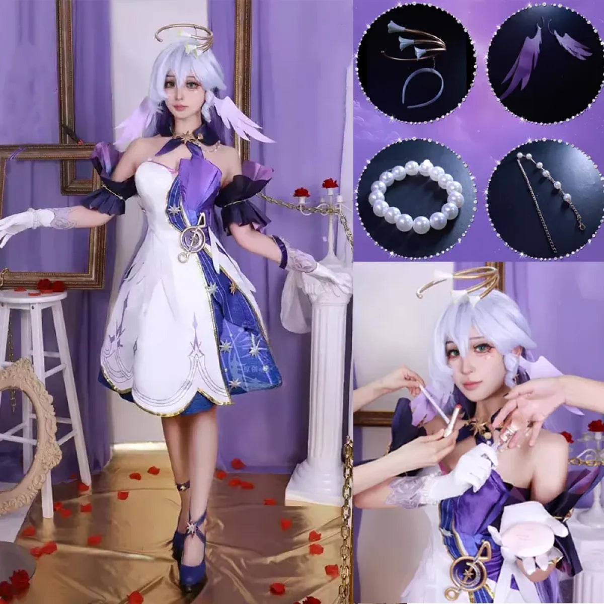 Honkai Star Rail Robin Cosplay Costume – Dress Wig Wings & Accessories - All Dresses - Short - Cosplay - 3