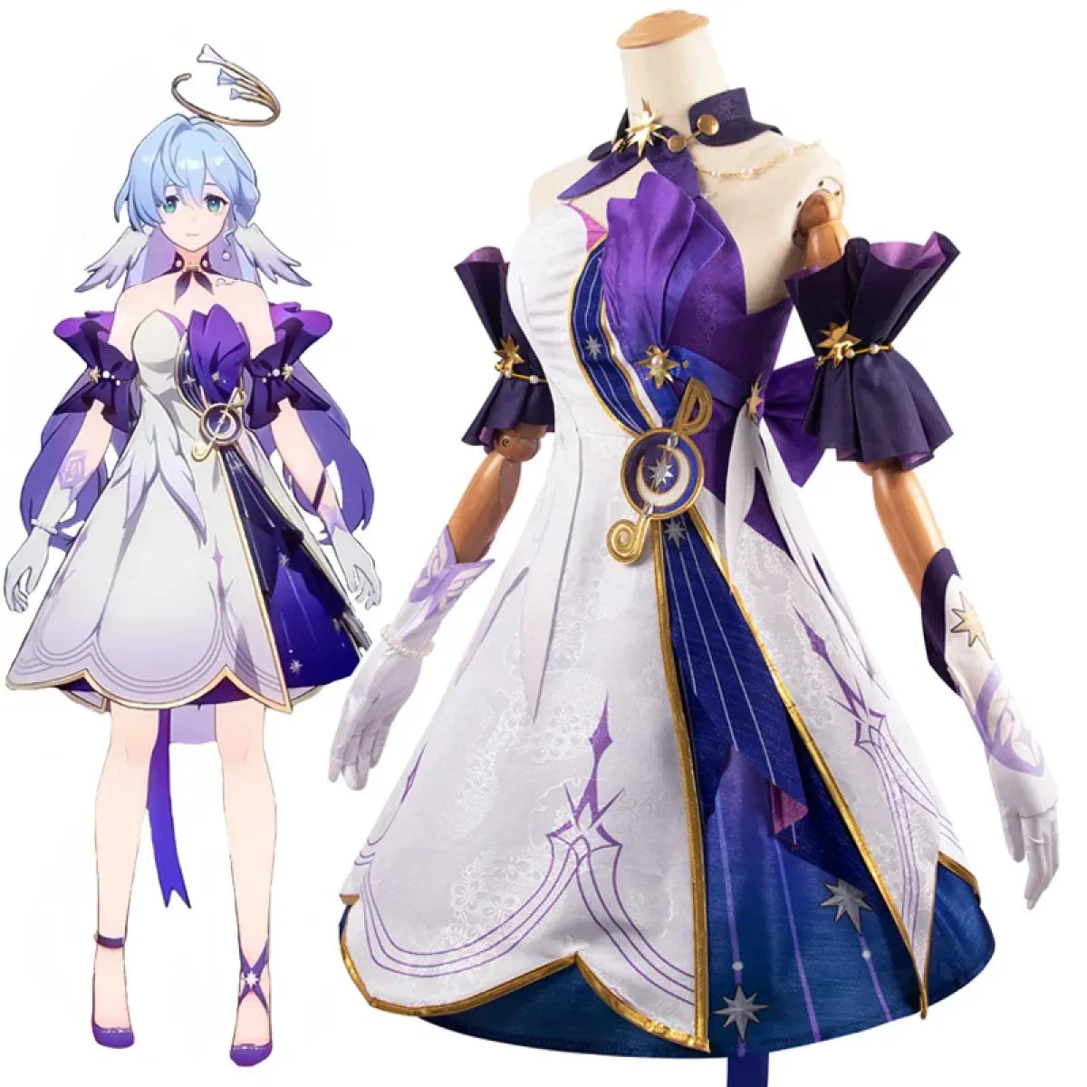 Honkai Star Rail Robin Cosplay Costume – Dress Wig Wings & Accessories - All Dresses - Short - Cosplay - 4