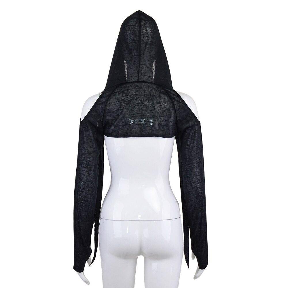 Hooded Long Sleeve Crop Top - T-Shirts - Clothing Tops - 10 - 2024