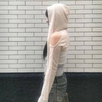 Hooded Long Sleeve Crop Top - T-Shirts - Long - Hooded - Crop Tops - 19