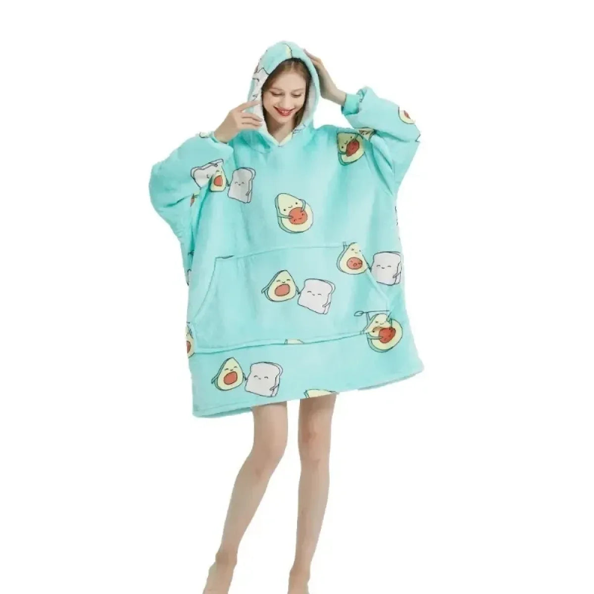 Oversized Fleece Hoodie Blanket with Pocket - Hoodies & Sweatshirts - Hoodie - 16