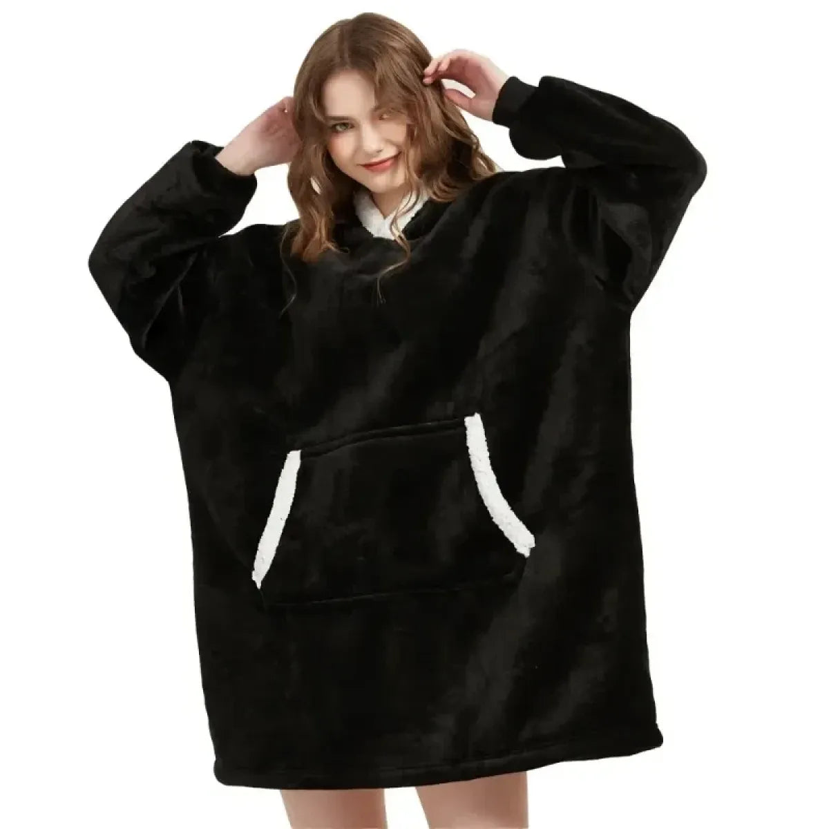 Oversized Fleece Hoodie Blanket with Pocket - Hoodies & Sweatshirts - Hoodie - 17