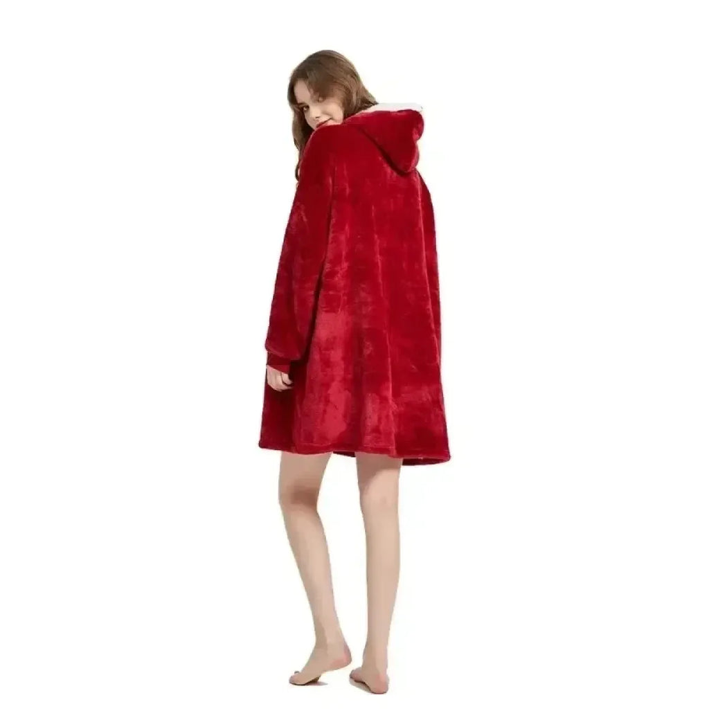 Oversized Fleece Hoodie Blanket with Pocket - Hoodies & Sweatshirts - Hoodie - 6