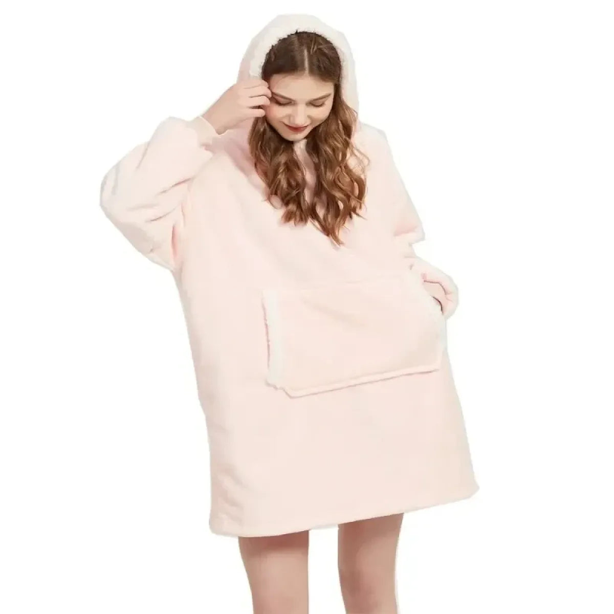 Oversized Fleece Hoodie Blanket with Pocket - Hoodies & Sweatshirts - Hoodie - 15