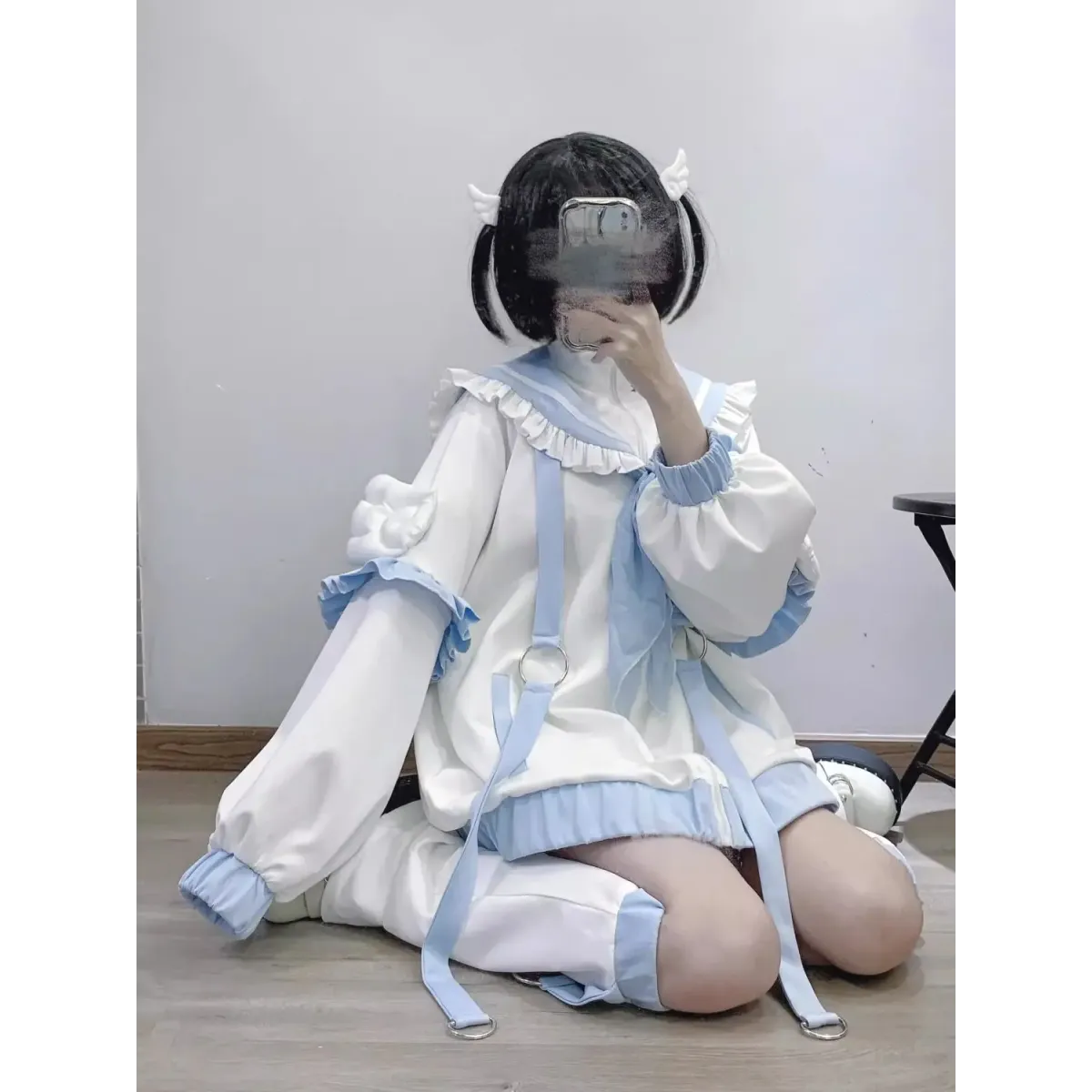 Kawaii Sailor Ruffle Hoodie Set - Women’s Clothing & Accessories - Women’s Hoodies - 6