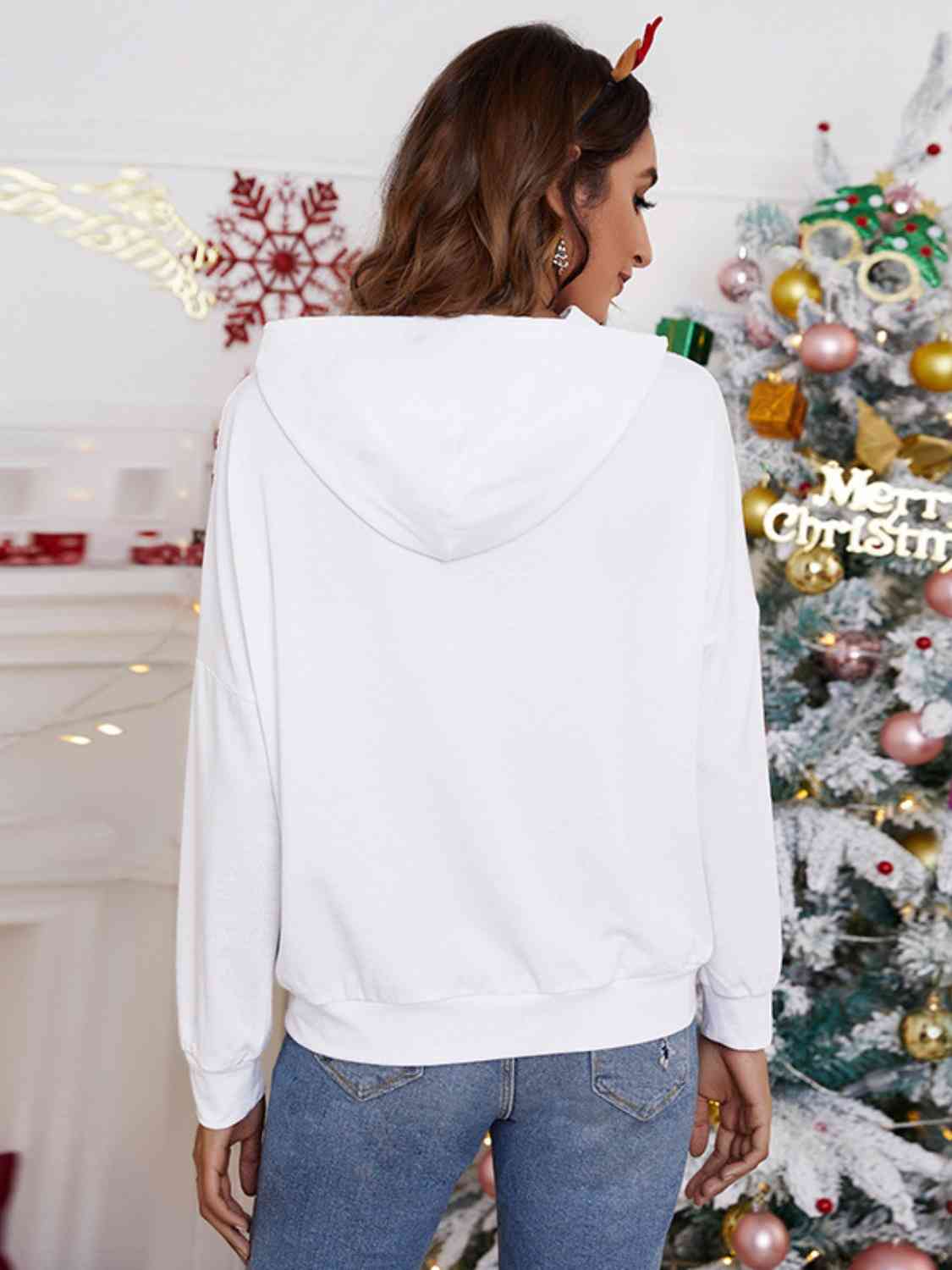 Christmas Drawstring Hoodie with Pocket - Hoodies & Sweatshirts - Shirts & Tops - 15 - 2024