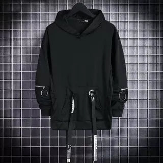 Gothic Techwear Black Hoodie - Black / Asian size S - Hoodies & Sweatshirts - Shirts & Tops - 7 - 2024
