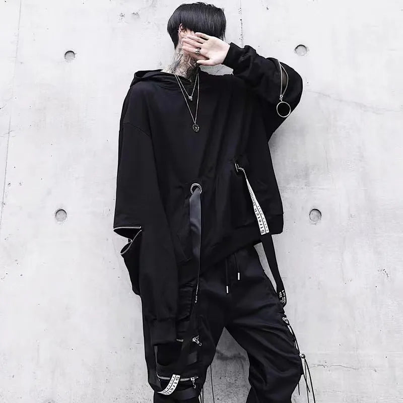 Gothic Techwear Black Hoodie - Hoodies & Sweatshirts - Shirts & Tops - 1 - 2024