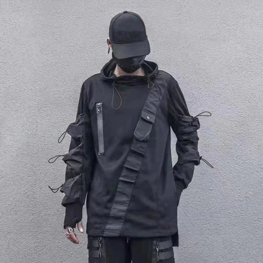 Harajuku Multi-Pocket Techwear Hoodie - Black / S - Hoodies & Sweatshirts - Clothing Accessories - 1 - 2024