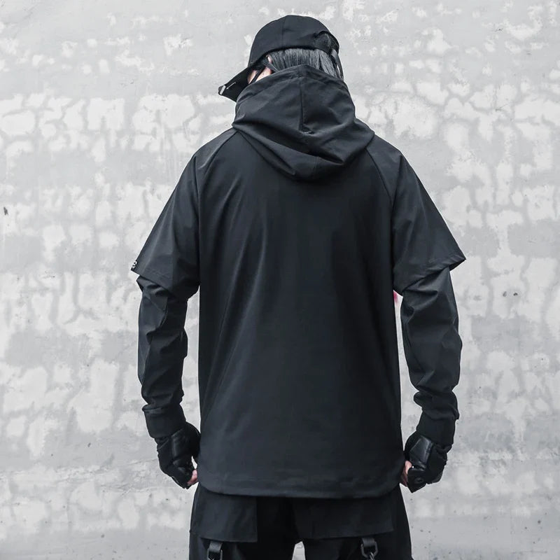Harajuku Slim Techwear Hoodie with Fake Layer Detail - Hoodies & Sweatshirts - Coats & Jackets - 3 - 2024
