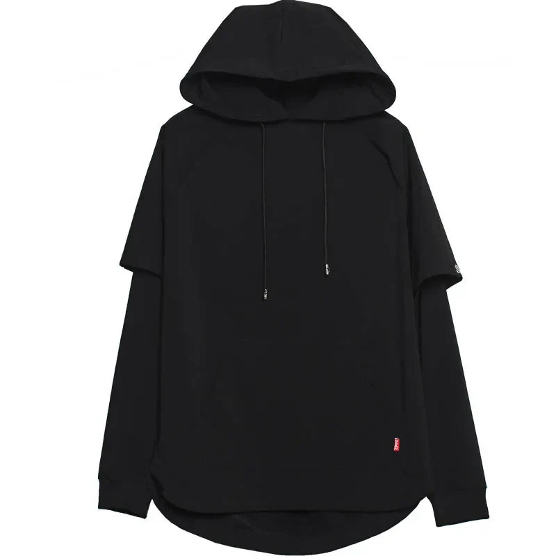 Harajuku Slim Techwear Hoodie with Fake Layer Detail - Hoodies & Sweatshirts - Coats & Jackets - 4 - 2024