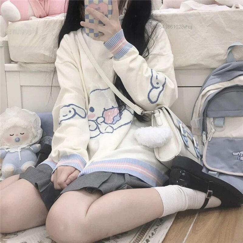 Kawaii Cinnamoroll Knit Hoodie - Hoodies & Sweatshirts - Shirts & Tops - 3 - 2024