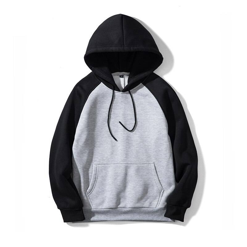 Men’s Autumn Patchwork Hoodie - Gray/Black / XXL - Hoodies & Sweatshirts - Shirts & Tops - 14 - 2024