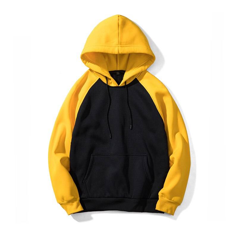 Men’s Autumn Patchwork Hoodie - Black/Yellow / XXL - Hoodies & Sweatshirts - Shirts & Tops - 20 - 2024