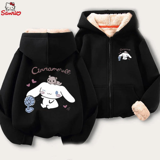 Sanrio Cartoon Cinnamoroll Cashmere Hoodie - A2 / M(50-60kg) - Hoodies & Sweatshirts - Clothing - 2 - 2024