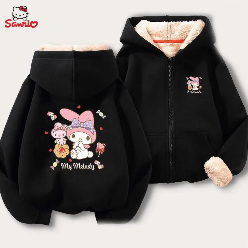 Sanrio Cartoon Cinnamoroll Cashmere Hoodie - A4 / M(50-60kg) - Hoodies & Sweatshirts - Clothing - 3 - 2024