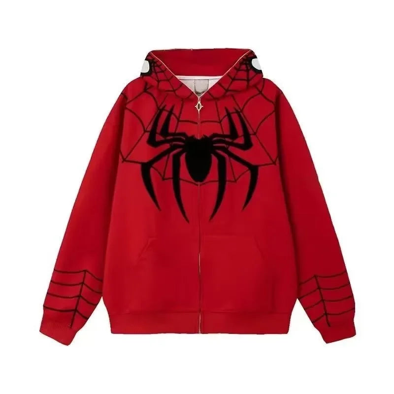 Spider Print Hoodie - Unisex - Oversize Hip Hop - red / M - Hoodies & Sweatshirts - Shirts & Tops - 9 - 2024