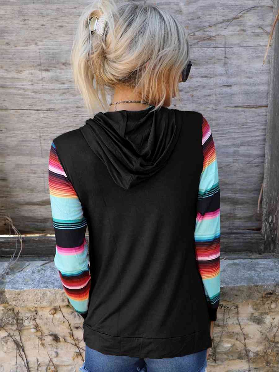 Striped Long Sleeve Hoodie - Hoodies & Sweatshirts - Shirts & Tops - 2 - 2024