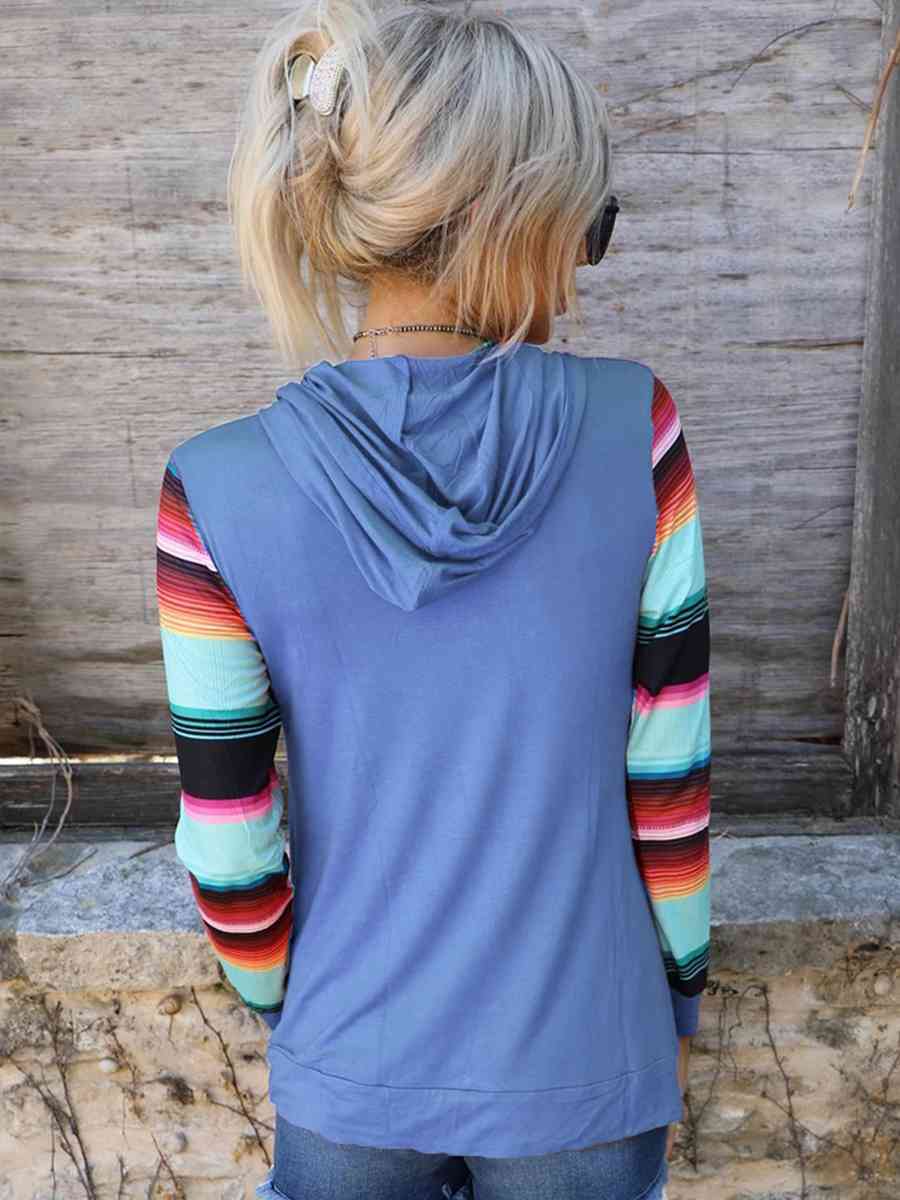 Striped Long Sleeve Hoodie - Hoodies & Sweatshirts - Shirts & Tops - 12 - 2024
