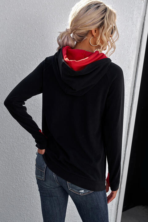 Zip Detail Long Sleeve Hoodie - Hoodies & Sweatshirts - Shirts & Tops - 2 - 2024