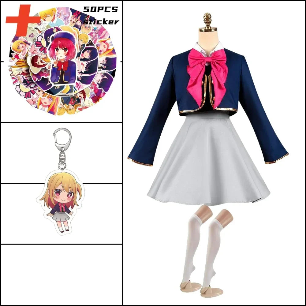 OSHI NO KO Ai Hoshino Cosplay Costume - Lolita Pink Uniform Dress - A7 / XS / CHINA | anime - All Dresses - Costumes