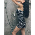 Backless Floral Halter One-Piece Swimsuit Dress - All Dresses - Swimwear - 3