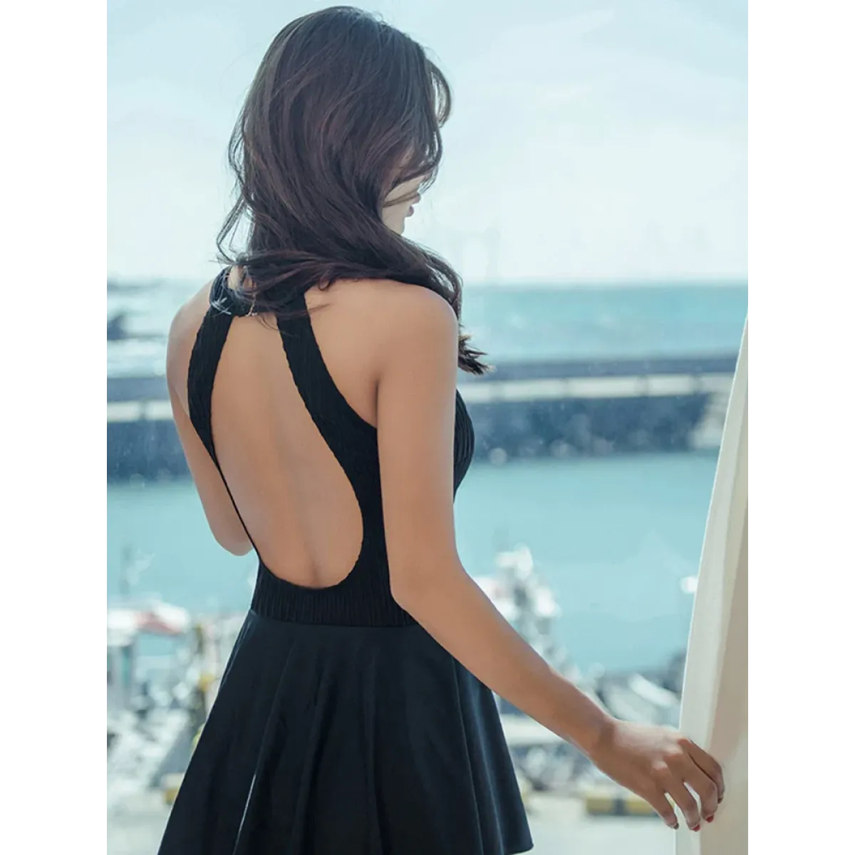 White Lace Backless One-Piece Swimsuit Dress for  Kawaii Stop