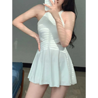 White Lace Backless One-Piece Swimsuit Dress - All Dresses - Swimsuits - 4