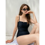 Pleated Halter Thong Monokini Swimsuit - Women’s Clothing & Accessories - Swimsuits - 2