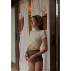 Bikini Set – High Waist Short Sleeve Pleated Korean Style - Sexy Products - Swimwear - 9