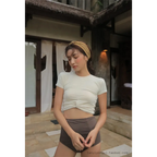 Bikini Set – High Waist Short Sleeve Pleated Korean Style - Sexy Products - Swimwear - 12